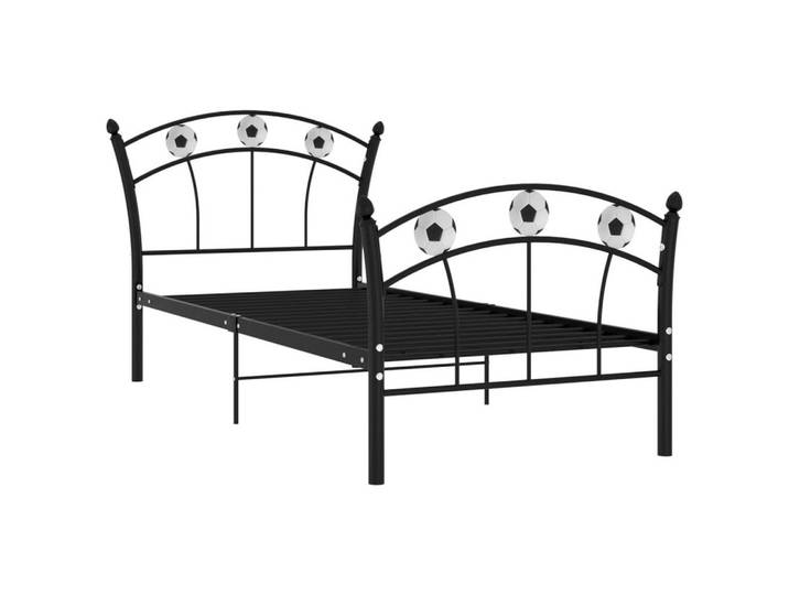vidaXL Bett Einzelbett mit Fußball-Design Schwarz Metall 90x200 cm