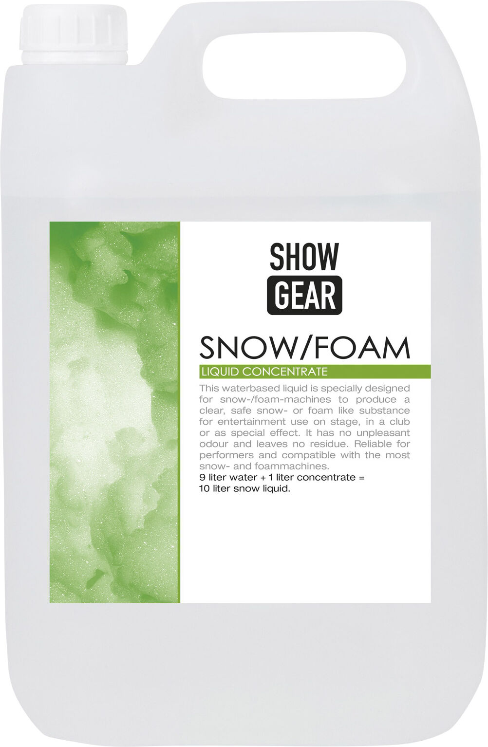 Showgear Schnee-/schaumkonzentrat 5 Liter 5 Liter – Auf Wasserbasis
