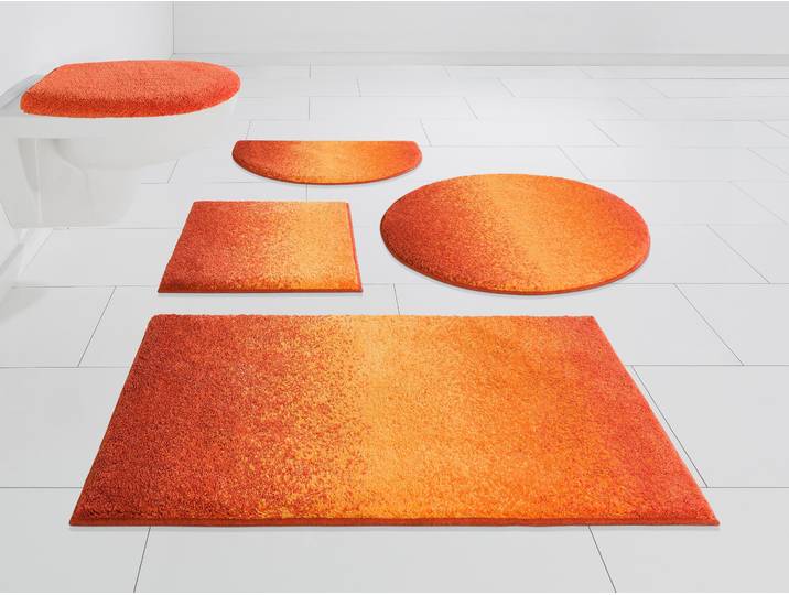 Badematte GRUND Mistral Gr. 4, orange, H:20mm, Kunstfaser, Badematten, Badematte, meliertes Design, Ombré-Look, auch als 3 teiliges Set, Made in Europe
