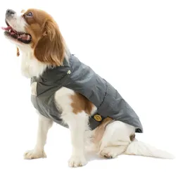Fashion Dog Hundemantel mit Kunstpelz-Futter - Grau - 70 cm