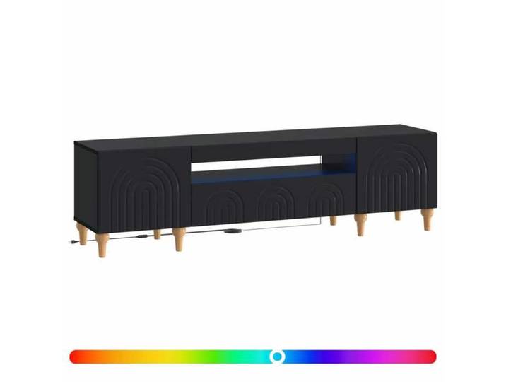 Meuble - Armoire TV - Noir - Meuble TV LED Noir Bois d'ingénierie_46740