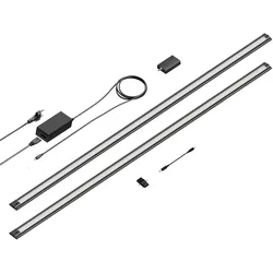 ledscom.de Smarte LED Unterbauleuchte SIRIS schwarz matt, WLAN-Controller flach, Smart-Home, Alexa-fähig 114cm, je 1261lm, warmweiß, 2er Set