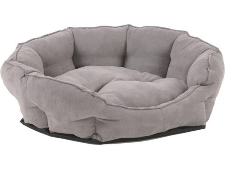Hundebett, Grau, Uni, Füllung: Vlies, rund, 53x20x63 cm, weich gepolstert, waschbar, Freizeit & Co, Tierbedarf, Hundebetten