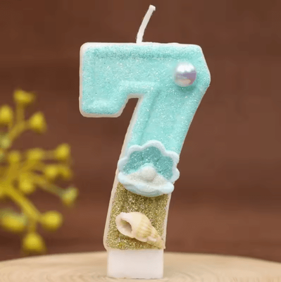 Inspire Picks Reusable Beach Theme Number Candles Ocean Birthday Cake Decorations For Yearly Celebrations number 7