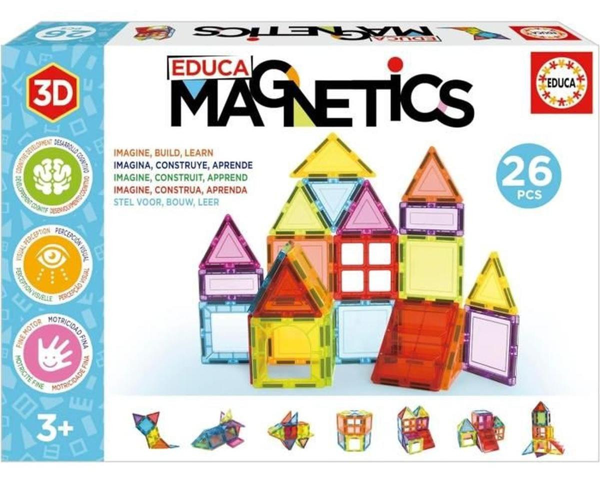 Educa Magnetics 3D magnetisch constructieset met 26 stuks voor creatieve ontwikkeling