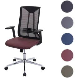 Bürostuhl HWC-J53, Drehstuhl Schreibtischstuhl, ergonomisch Kunstleder ~ bordeaux-rot