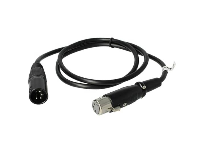 XLR 4-pins (m) - XLR 4-pins (v) verlengkabel - 1,2 meter
