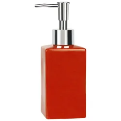 Spirella Seifenspender "Quadro" Porzellan Flüssigseifen-Spender 300ml Rot