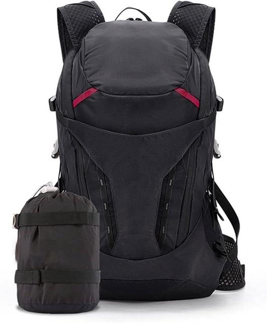 Outdoor-Rucksack - Reisetasche - zum Wandern, Camping - faltbar, wasserdicht - 51x31x20 cm - Schwarz