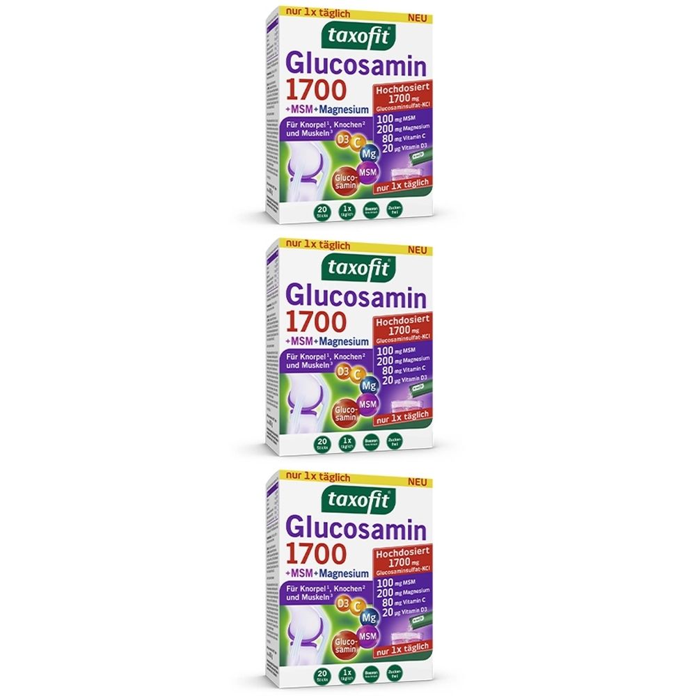 Taxofit Glucosamin 1700+MSM+Magnesium Sticks 3x 3x20x4 g Granulat