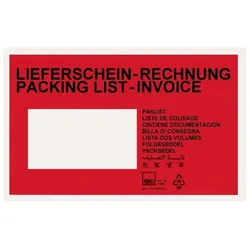 KK Verpackungen 6000 C6 Begleitpapiertaschen bedruckt Lieferschein Taschen Lieferschein Hüllen