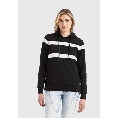 Sweatshirt CIPO & BAXX "HOODIE SWEATSHIRT", Damen, Gr. M, schwarz, 80% Baumwolle, 15% Polyester, 5% Elasthan, bedruckt, Basic, regular fit normal, Sweatshirts Sweatshirt, Ein Must-have für deine Garderobe