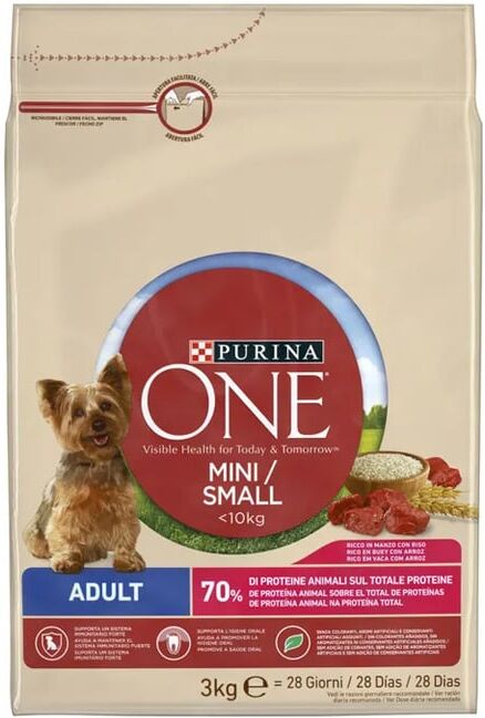 Purina One Mini Small Rico Boi E Arroz 3 Kg