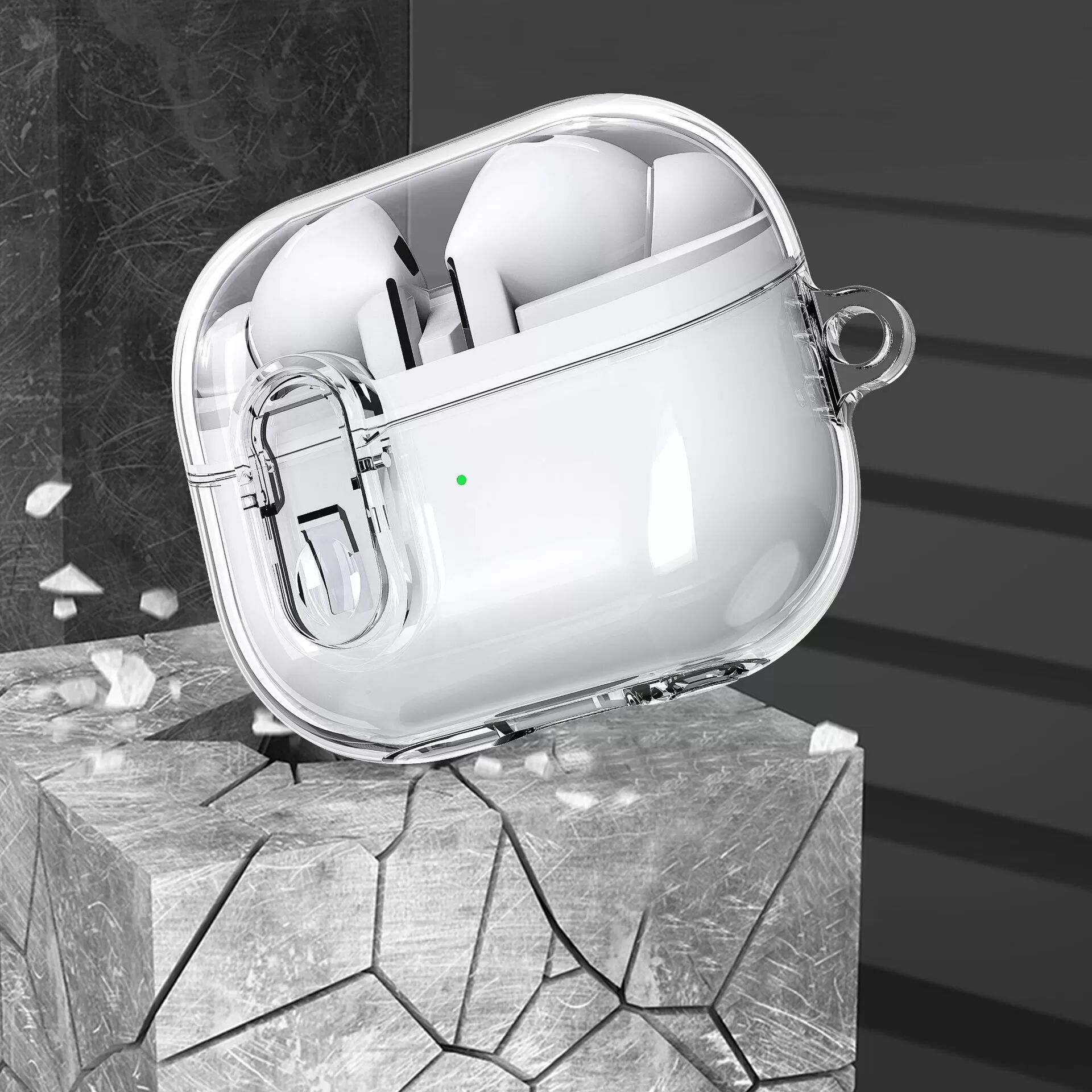 INF Étui de protection pour Samsung Galaxy Buds 3/Buds 3 Pro avec porte-clés Transparent