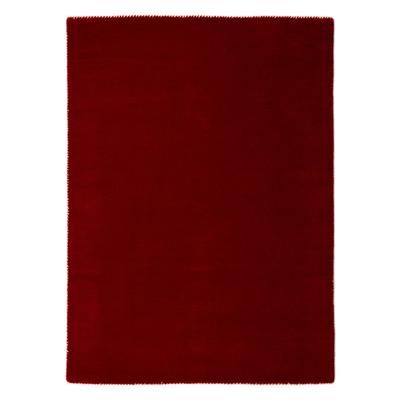 Wollteppich CARPETFINE "Gabbeh Lola Uni", rot, B:240cm H:14mm L:340cm, Wolle, Teppiche, mit natürlichem Pflanzenmaterial von Hand gewebt, auch in Rund