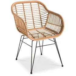Gartensessel Tonga, PE-Geflecht Rattan & Geflecht Beige Natur