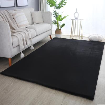 Hochflor-Teppich AYYILDIZ TEPPICHE "POUFFY 5100 , auch als Läufer und Rund", schwarz, B:240cm H:20mm L:340cm, Polyester, Teppiche, Läufer, weicher glatter Softflor, Kaninchen Fell Haptik, waschbar