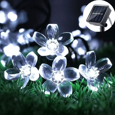 Inspire Curations 20 50 100 LED Solar Cherry Blossom String Lights white 12m 100leds