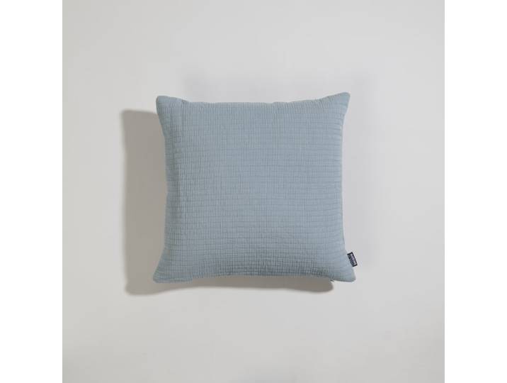 Hellblauer, strukturierter Baumwollkissenbezug 40x40