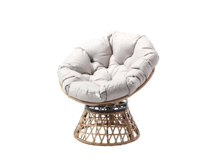 PAPASAN - Fauteuil effet rotin avec coussin