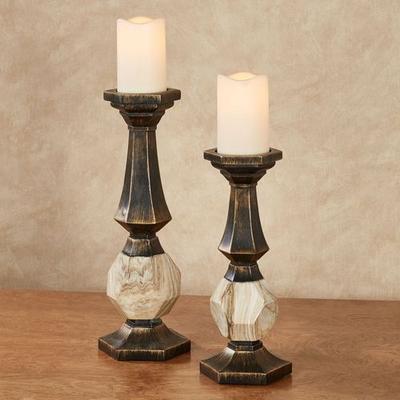 Touch of Class Zane Candleholders Black/Gold Set of Two, Set of Two, Black/Gold