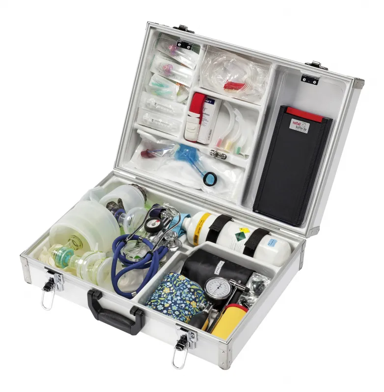 notfallkoffer.de Med. Geräte GmbH Notfallkoffer EuroSafe® Kinder 52,6 x 36,2 x 20,0 cm gefüllt , mit Sauerstofflflasche 1021-1E-AW-G
