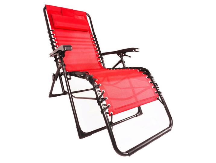 Bäderliege, Rot, Schwarz, Kunststoff, 84x109x65 cm, UV-beständig, klappbar, stufenlos verstellbar, Rückenlehne verstellbar, Gartenmöbel, Balkonmöbel, Balkonliegen