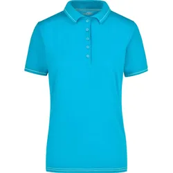 James & Nicholson Damen Jersey Stretch Polo JN568 aqua/white XXL