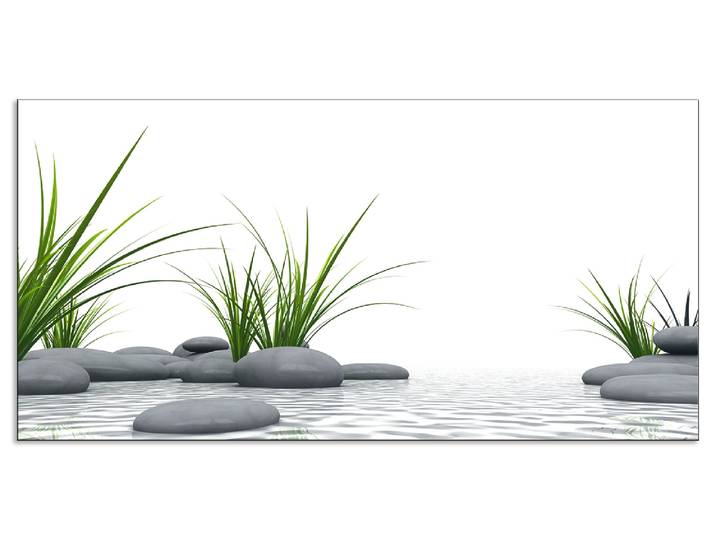 Küchenrückwand ARTLAND 3 D Steine , weiß, B:100cm H:50cm, Aluminium, Spritzschutzwände, Alu Spritzschutz mit Klebeband, einfache Montage