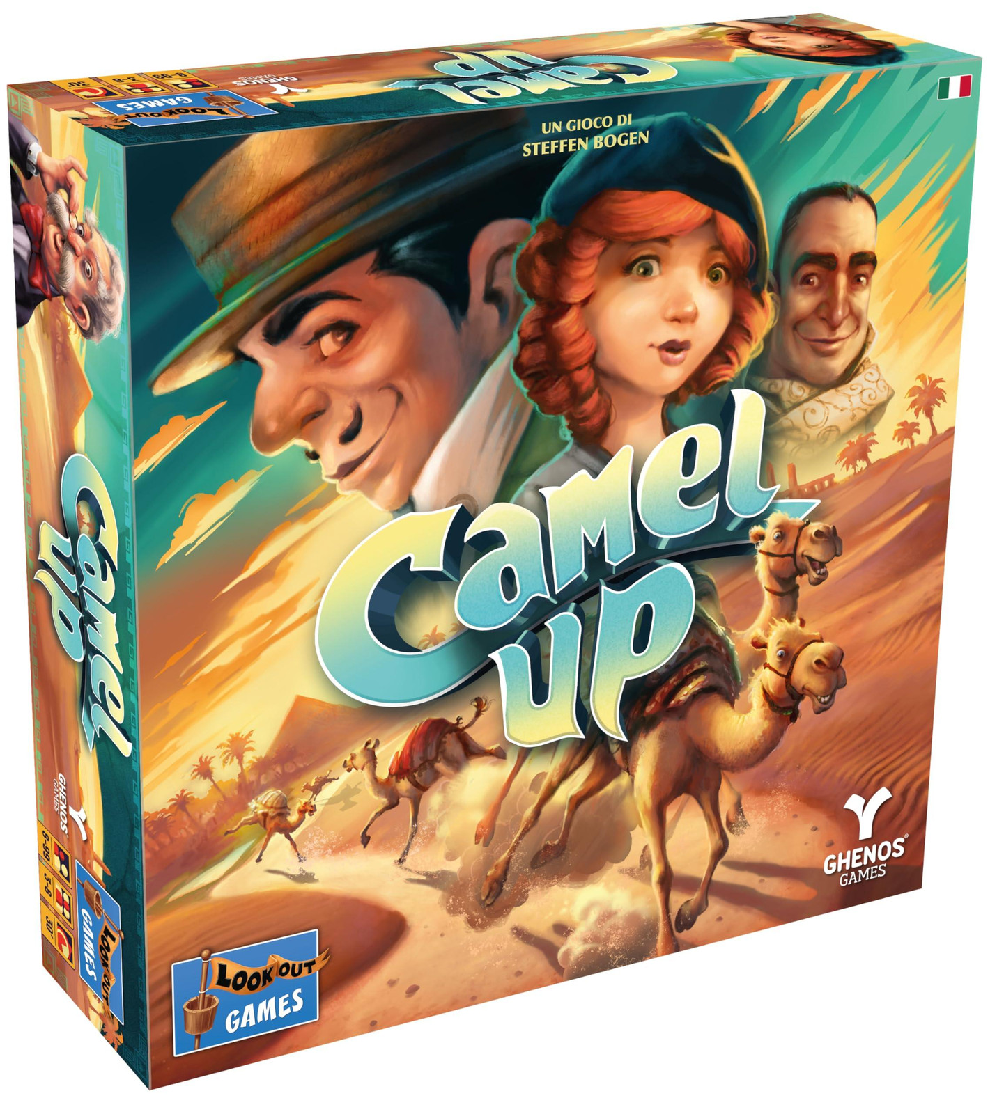 Ghenos Games Camel Up Spel in de doos Italiaanse editie
