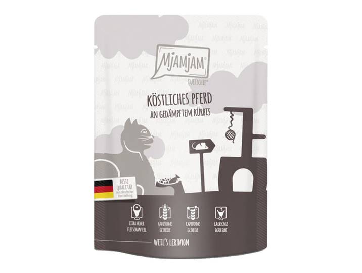 MjAMjAM Aliment humide pour chat Quetschie Cheval et potiron 300 g x 6