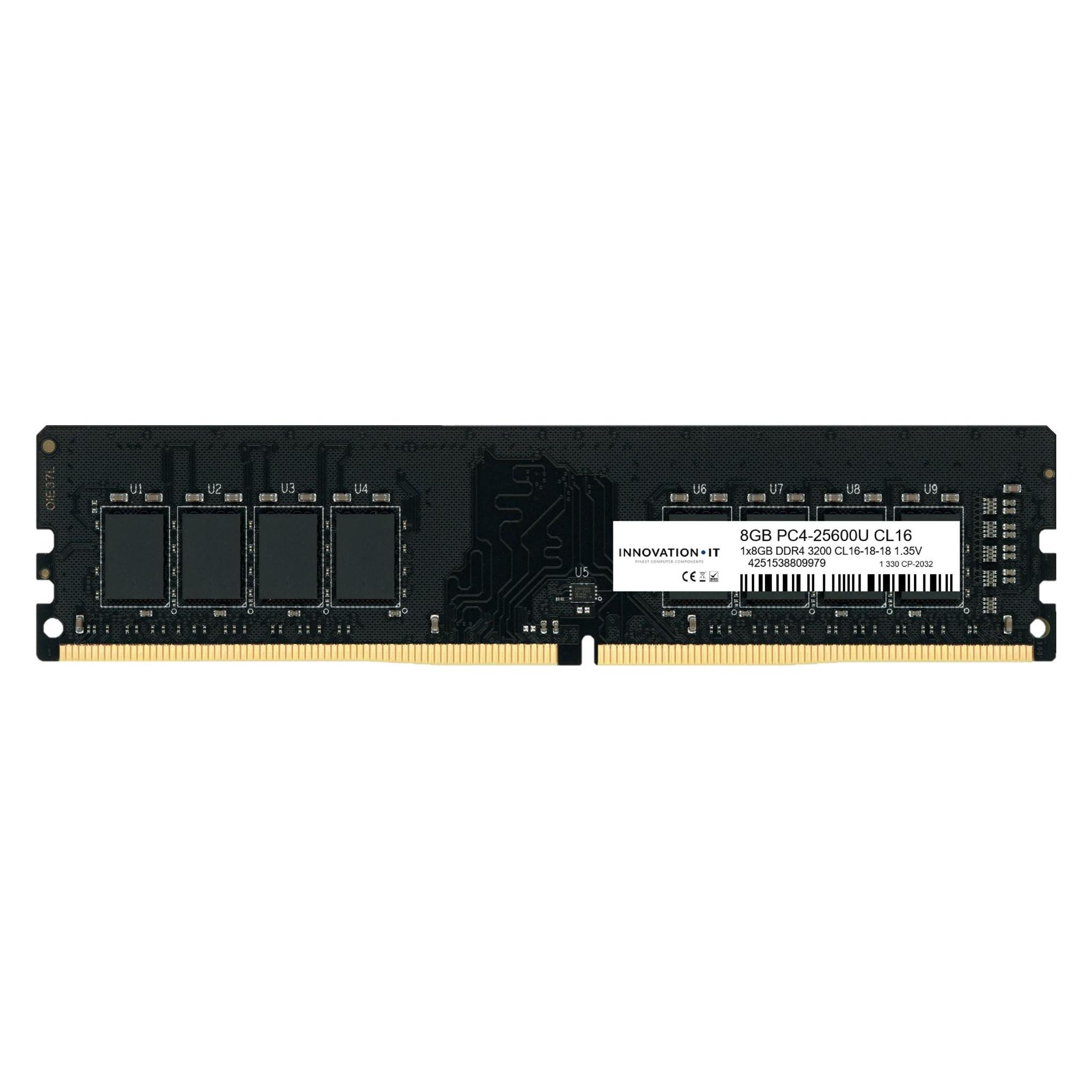Innovation IT 3200 8GB CL16-18-18 1.35V LD 8-Chip Speichermodul 1 x 8 GB DDR4 3200 MHz (1 x 8GB, 3200 MHz, DDR4-RAM, DIMM) (Inno8G3200S)