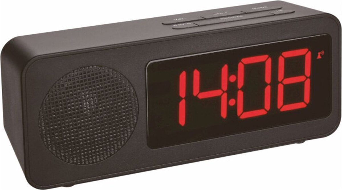 TFA Dostmann 60.2546.01 Wekker met FM-radio, Zwart