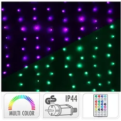 H & S Collection, Lichterkette, LED-Vorhang mit 240 LEDs, RGB, IP44, 2er-Set (5 m)