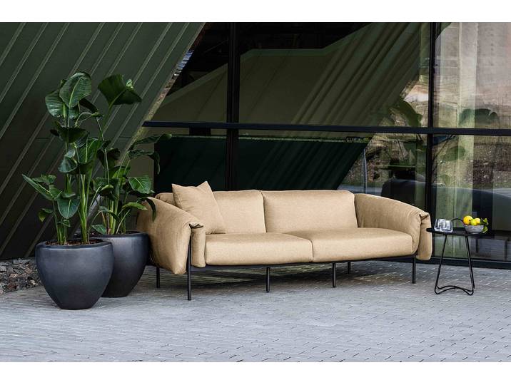 Canapé de jardin 3 places Zuzu 224 x 70 x 98cm Beige/Beige