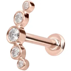 14 Karat Gold Labret mit Innengewinde MOISSANIT-BOGEN