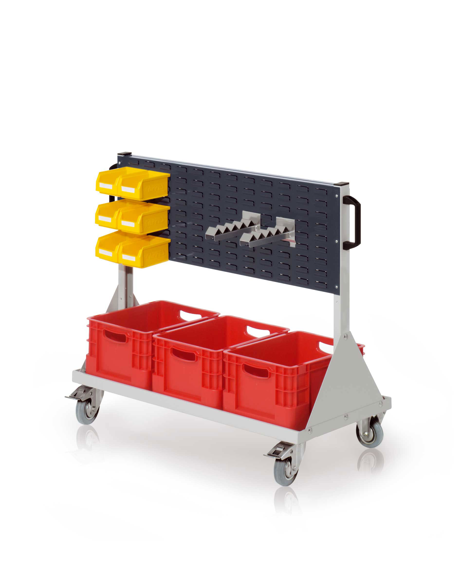 Kappes Systeme Kappes RasterMobil® Größe #2 - 1000x890x500mm - 2x Schlitzplatten - 13-teilig - anthrazitgrau