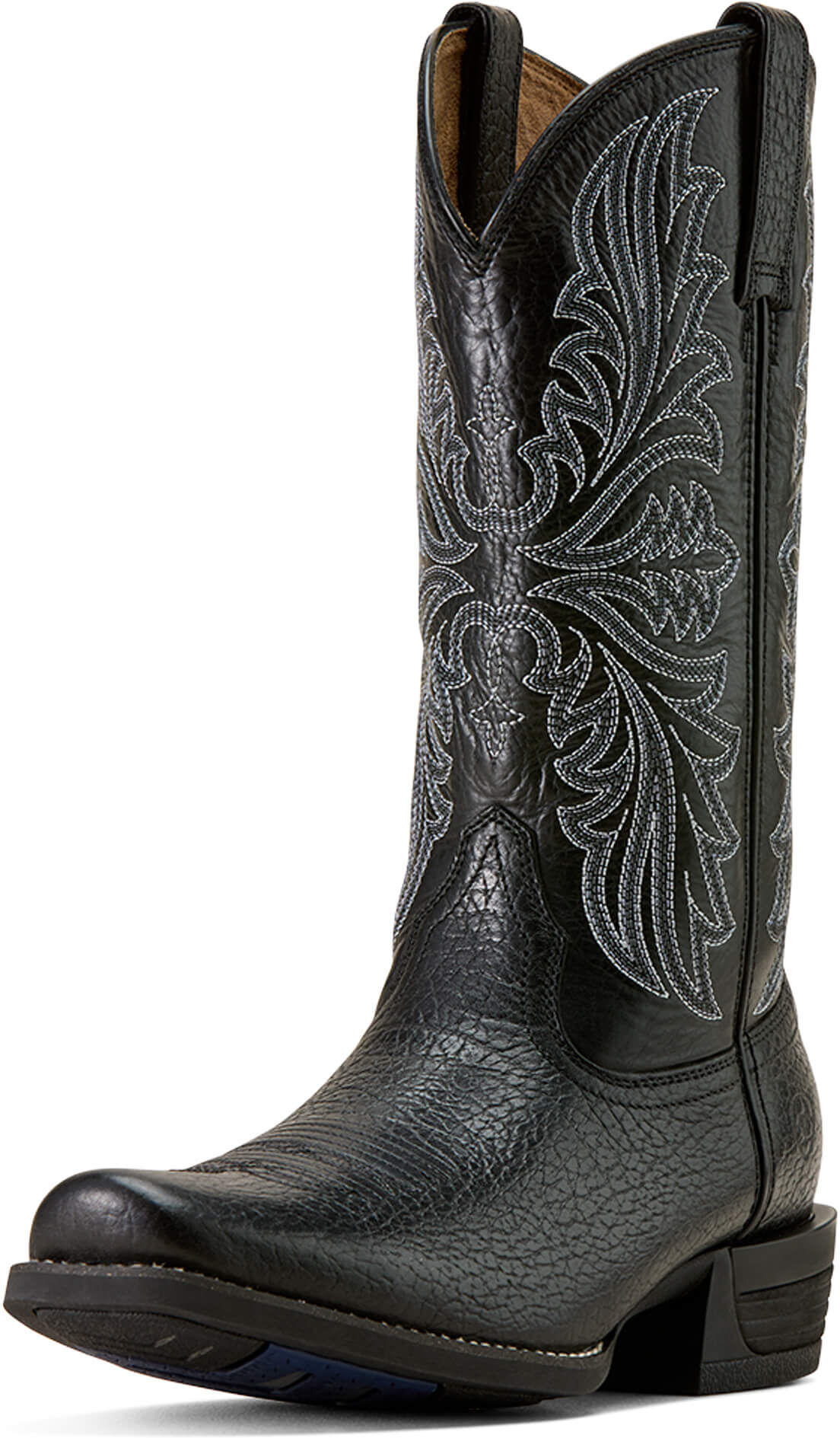 Men's Hustler Narrow Cutter Toe Cowboy Boots in Black Adobe Cask Black, Size: 8.5 EE / Wide by Ariat