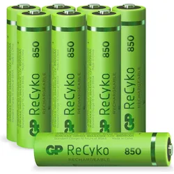 GP Batteries AAA Micro Akku GP NiMH 850 mAh ReCyko 1,2V 8 Stück (8 Stk., AAA, 850 mAh), Batterien + Akkus