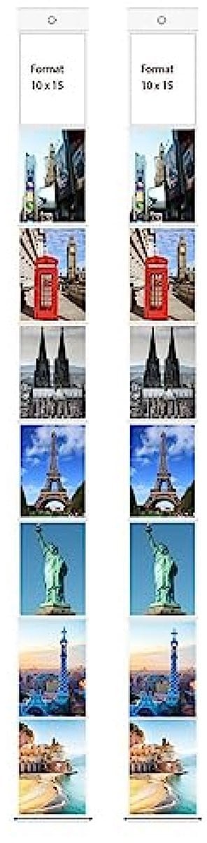PromoHome Fotohouder voor 8 foto's, staand, 10x15 cm, 2 stuks, transparant kunststof