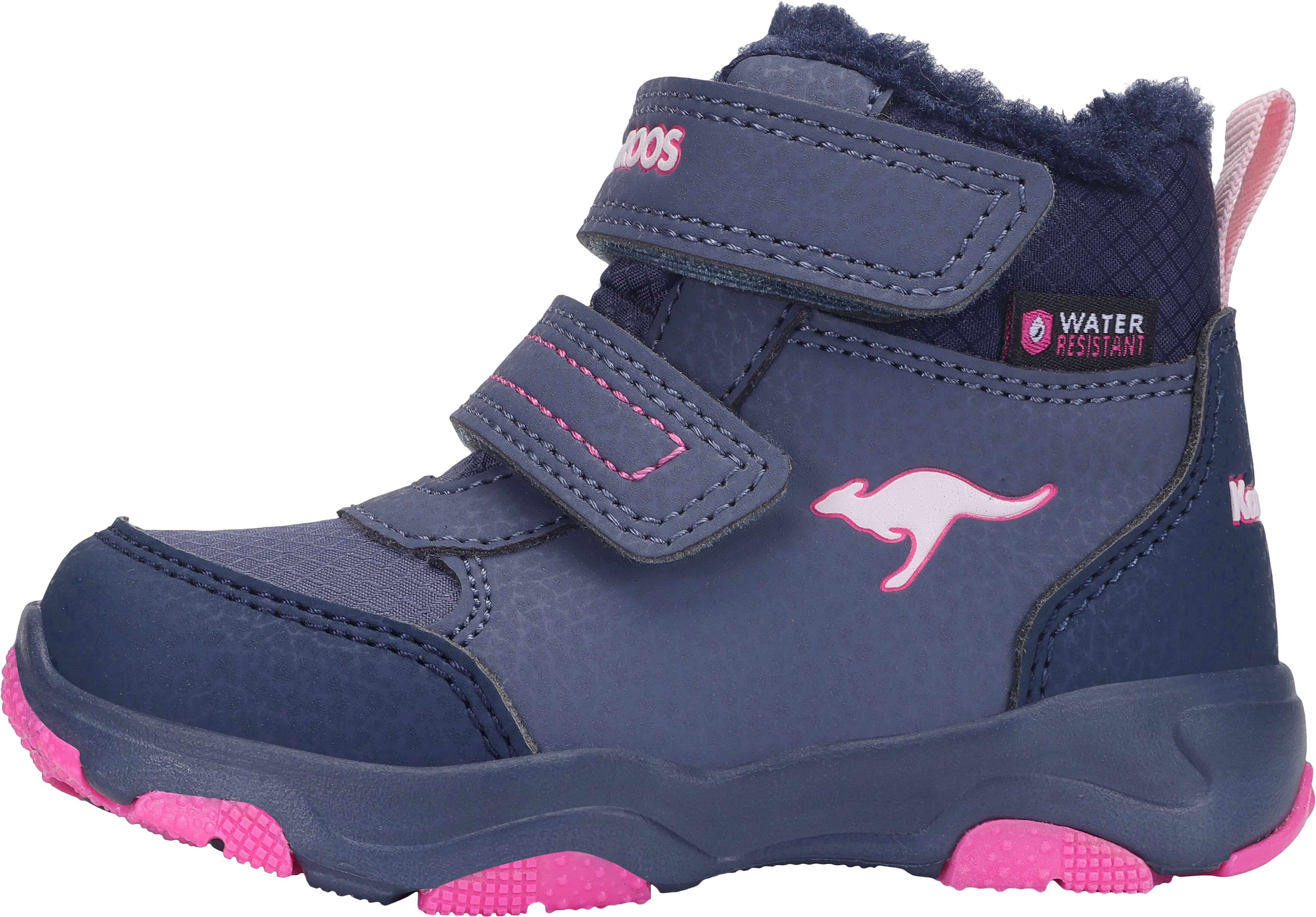 Winterboots KANGAROOS "KS-YOTTO MID V RTX", Jungen, Gr. 23, reflektierend wasserabweisend wärmend, grisaille, daisy pink, Synthetik, Textil, Schuhe Winterboots, Snowboots, Winterboots, Winterschuhe, wasserdicht grisaille, daisy pink 23, reflektierend wass