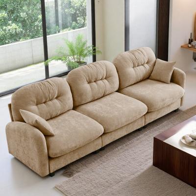 Chenille Modular Sofa with Quilted Pleated Design and Ergonomic Design