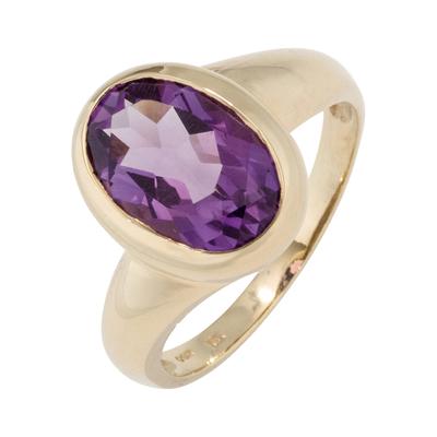Goldring JOBO Gr. 52, gelb (gelbgold 585), Fingerringe, Damen, 52, Gelbgold 585, Goldring, 585 Gold mit Amethyst
