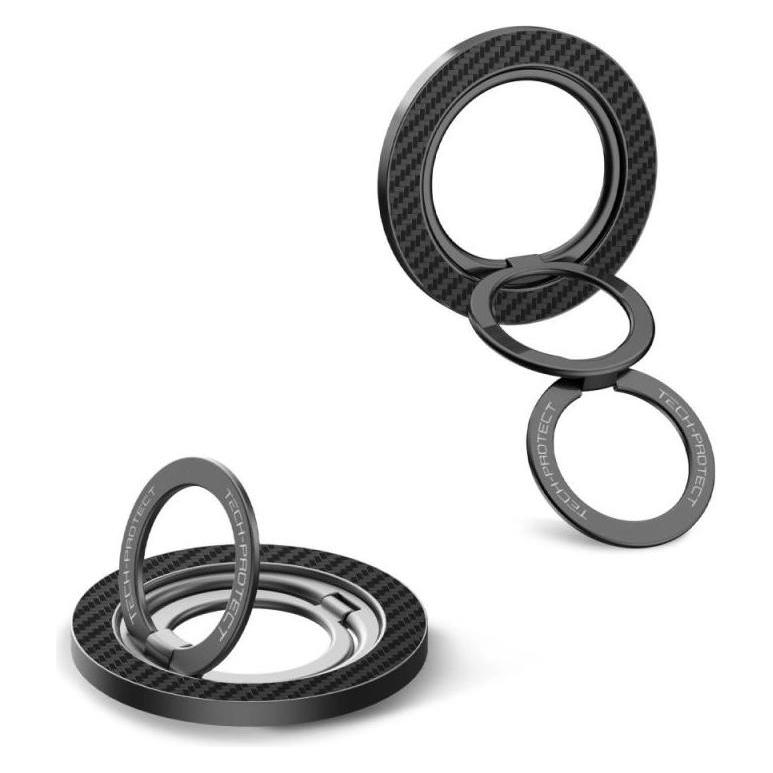 4Kom .pl Tech-Protect Mmr800 Magnetic Magsafe Phone Ring Carbon Black (5906302323159)