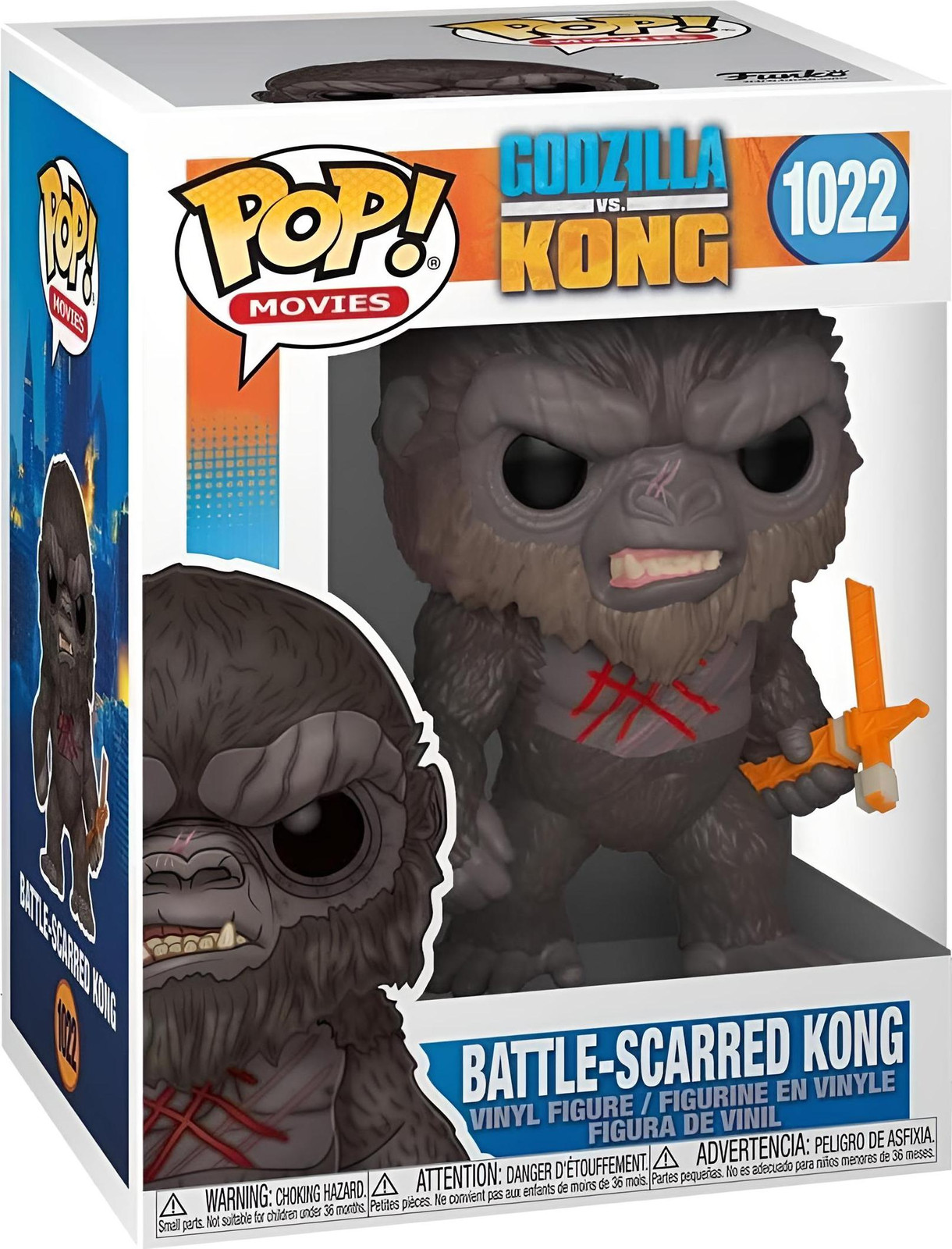 Funko Pop! Godzilla vs. Kong - Kong met gevechtslittekens 1022 - Vinyl figuur