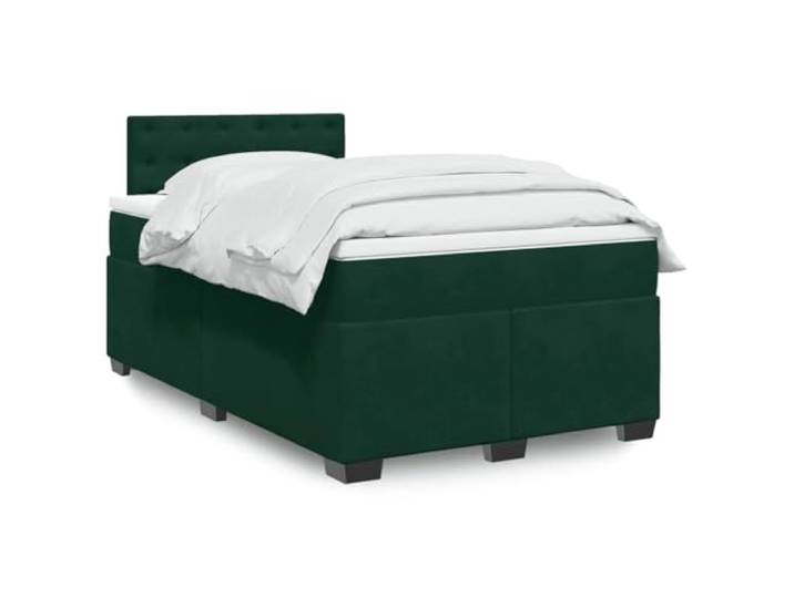 RJPLMFV Lattenrost mit Matratze, Dunkelgrün, 120 x 190 cm Weicher Veloursstoff, Taschenfedern, abnehmbarer Topper, optimale Unterstützung