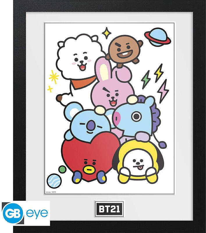 GBeye BT21 Framed Print 30x40CM-Characters Stack (Diversen) Nieuw