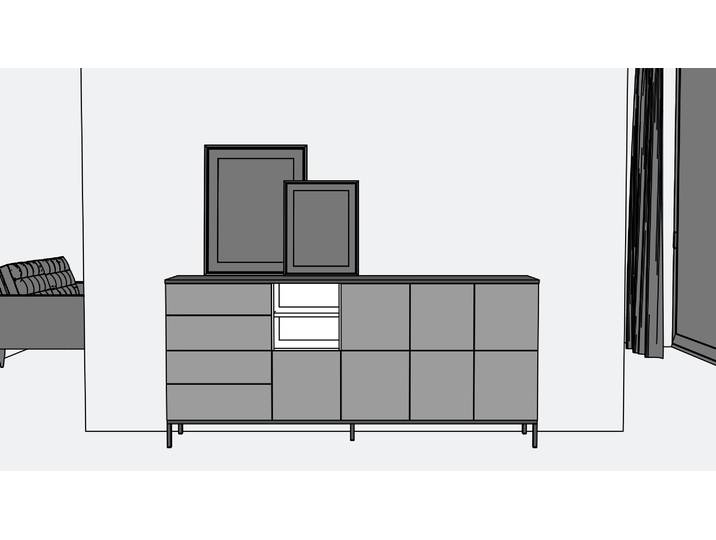 Sideboard mit farbiger Deckplatte Eiche Natur geölt