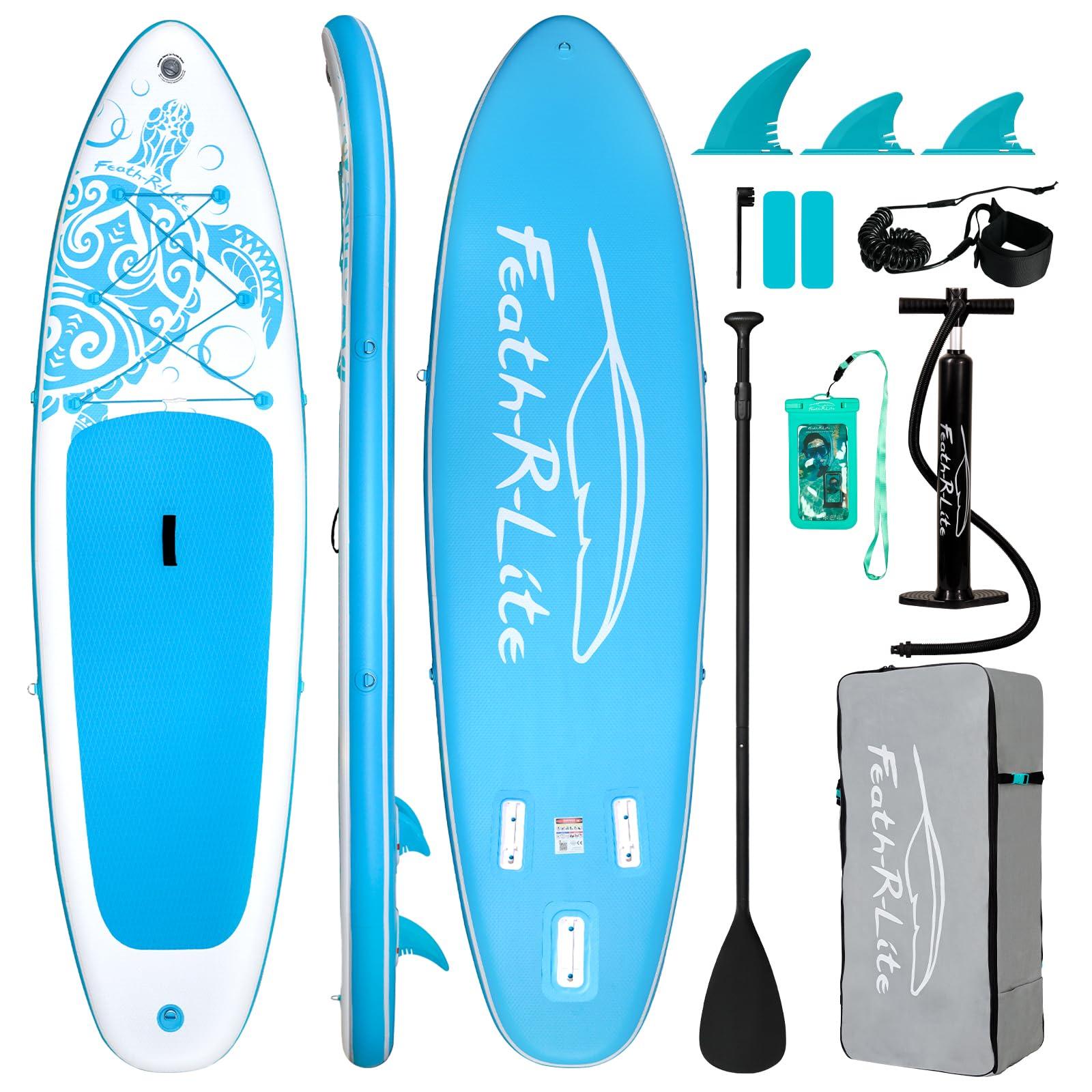 Aufblasbares SUP-Board, Hellblau - 320x83x15 cm - Ideal zum Paddeln, für Yoga und zum Angeln