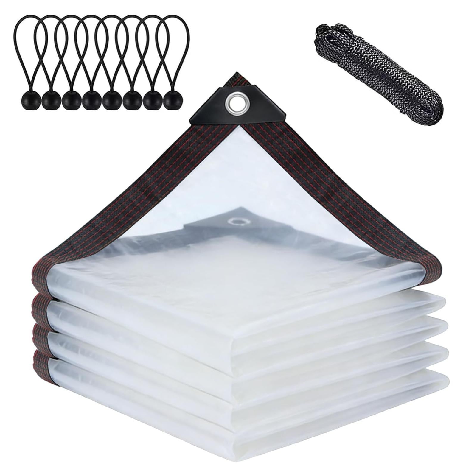 Omgoods Transparante Waterdichte Tarpaulin met Ogen, 2 x 6 m